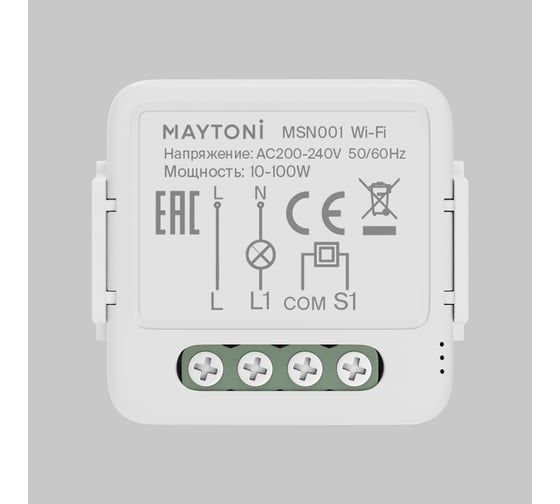 Изображение товара Wi-Fi выключатель одноканальный Maytoni (без нуля) MSN001