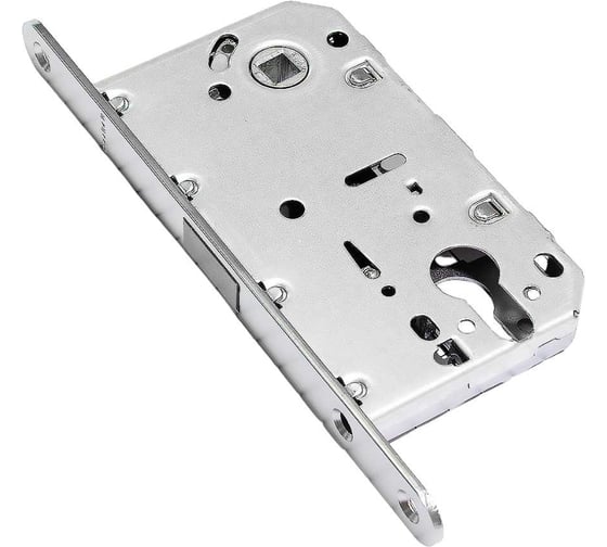 Изображение товара Корпус замка с магнитной защелкой DOORLOCK DL451M/С/50/85/18/SN, матовый никель, под цилиндр, бэксет 50 мм, межосевое расстояние 85 мм 75288