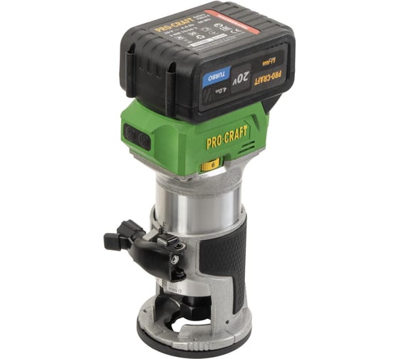 Изображение товара Фрезер аккумуляторный Procraft 20В, 16000-35000 Об/мин, 6, 8 мм (АКБ 4Ач+ЗУ) POB24