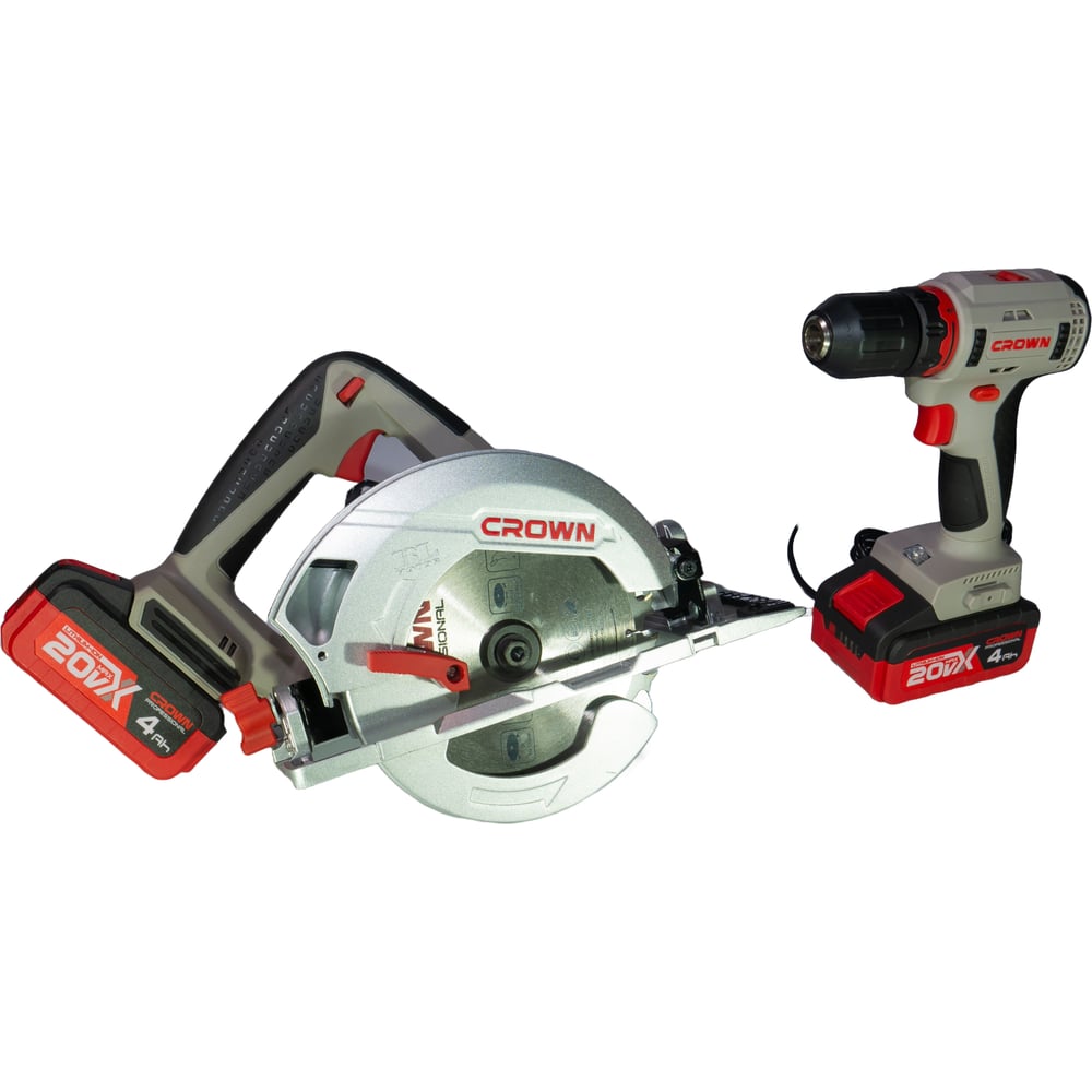 Изображение товара Профессиональный набор инструментов CROWN с дисковой пилой и дрелью 20VMax