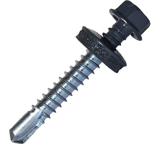 Изображение товара Саморез кровельный ООО ПКФ Сварком 5,5x38 RAL 7024 (серый графит) (уп/50шт.) kБП-00000244