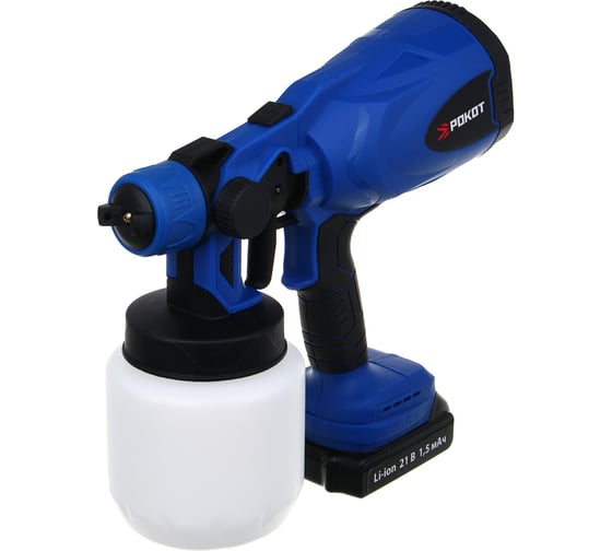 Изображение товара Краскораспылитель аккумуляторный РОКОТ 800 мл, 1 батарея 1500мАч 691-083