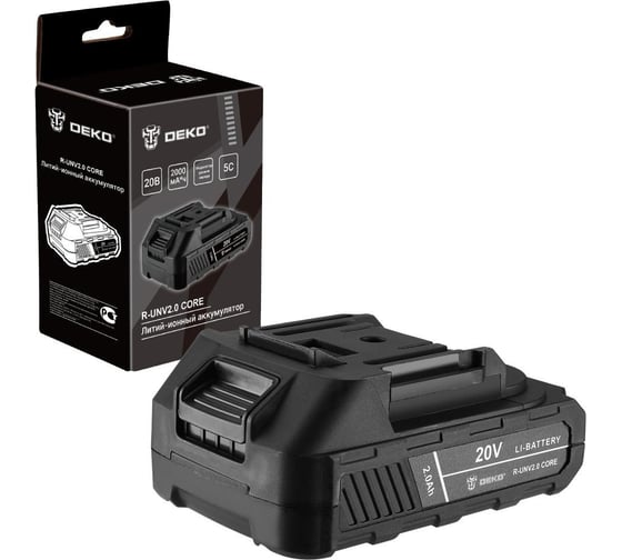 Изображение товара Аккумулятор DEKO R-UNV2.0 CORE, Li-ion, 20В, 2.0А_ч 083-1013