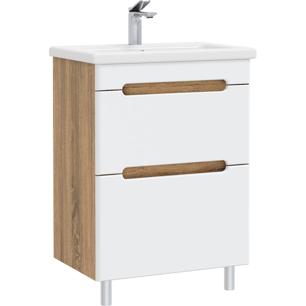 Изображение товара Тумба без раковины RUVANN AQVI 50 в ванную белая с ящиками