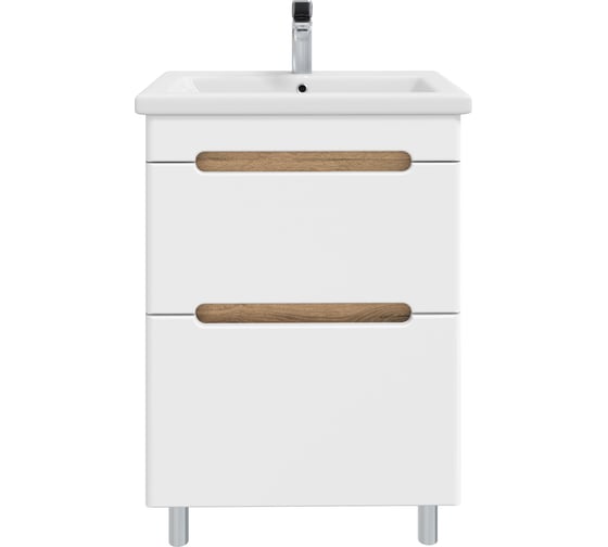Изображение товара Тумба без раковины RUVANN AQVI 50 в ванную напольная Дуб вотан, белый Т.AQVI WV.П-50НР