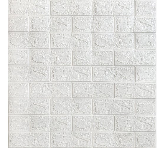 Изображение товара Самоклеящаяся панель из вспененного ПЭТ GRACE Кирпич Белый, 700х77 мм УТ000073482