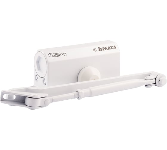 Изображение товара Дверной доводчик с фиксацией НОРА-М Isparus 410F (морозостойкий; от 15 до 60 кг; белый) 18399