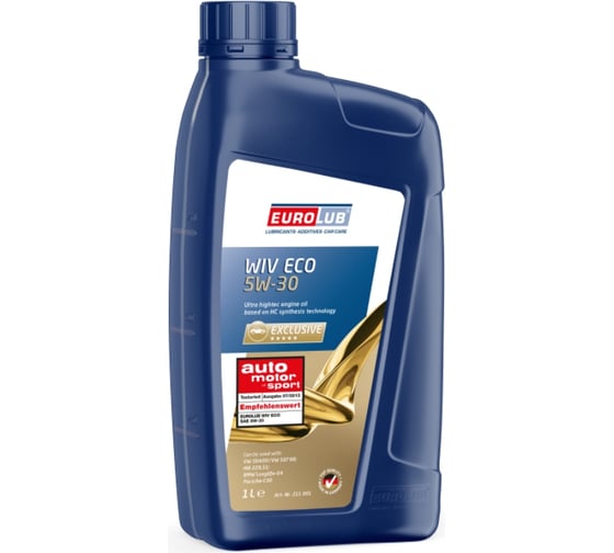 Изображение товара Моторное синтетическое масло EUROLUB WIV ECO 5W30 SN ACEA C3, 1л 211001