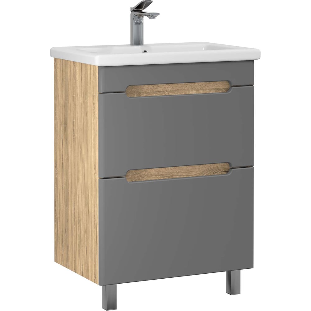 Изображение товара Тумба без раковины RUVANN AQVI 50 графит софт дуб вотан