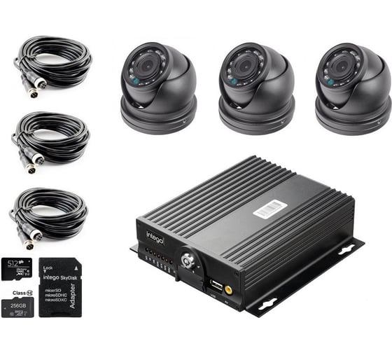 Изображение товара Система видеонаблюдения INTEGO ОНЛАЙН Bus для автобуса (типа ПАЗ, 2 двери).2 камеры - установка камер на водителя и две камеры в салон (на каждую дверь). Сертификат под ПП 969 Intego Bus Online