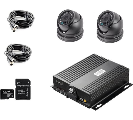 Изображение товара Система видеонаблюдения INTEGO ОНЛАЙН MiniBus для маршрутного такси (типа Газель). 2 камеры - установка камер на водителя, в салон. Сертификат под ПП 969 Intego MiniBus Online