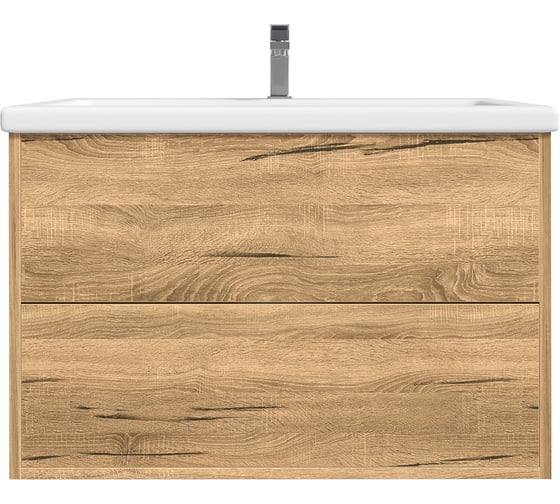 Изображение товара Тумба без раковины RUVANN RINNI 80 в ванную подвесная Дуб вотан Т.RINNI.ДВ-80П