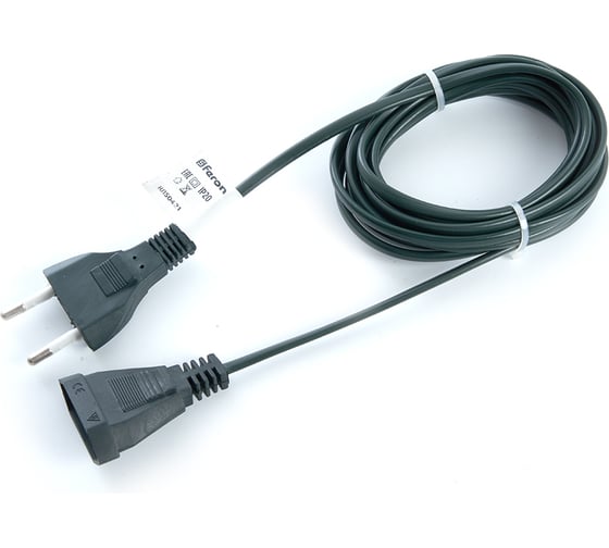 Изображение товара Сетевой шнур для гирлянд FERON 5м, 2х0,5мм2, зеленый, DM305 41661