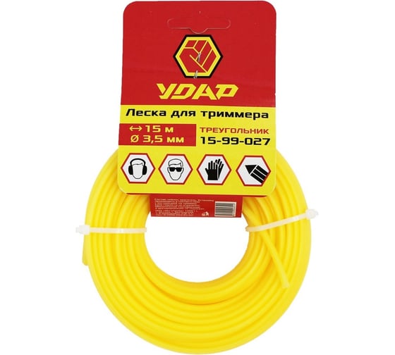 Изображение товара Леска (15 м; треугольник; 3.5 мм) для триммера УДАР 15-99-027