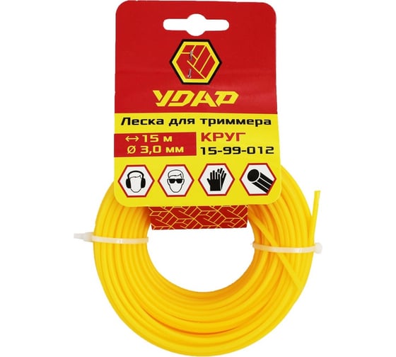 Изображение товара Леска (15 м; круг; 3 мм) для триммера УДАР 15-99-012