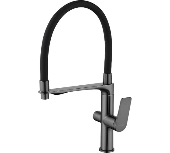 Изображение товара Смеситель для кухни с подключением фильтра Valfex Adara Graphite гибкий силиконовый излив, латунь (5) VF.76816-3