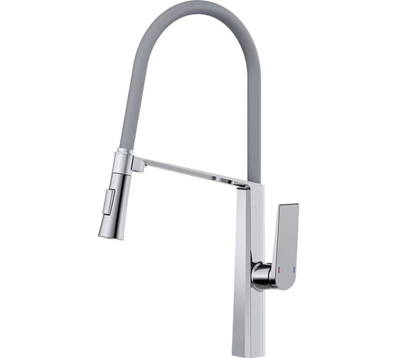 Изображение товара Смеситель для кухни Valfex Meissa Сhrome гибкий силиконовый излив, с держателем излива, латунь (10) VF.73827