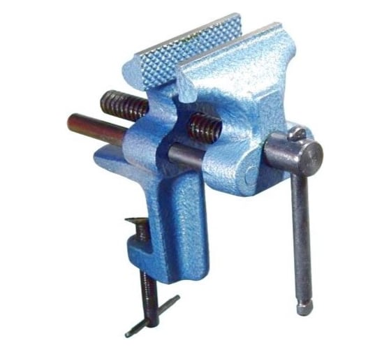 Изображение товара Слесарные тиски CNIC 70 мм неповоротные настольные без наковальни, крепление струбциной 60018