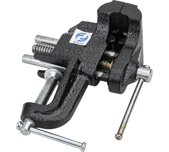 Изображение товара Слесарные тиски CNIC 75 мм неповоротные настольные с наковальней, крепление струбциной LT86203 69803