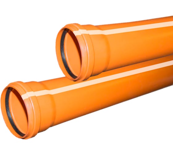 Изображение товара Труба Valfex ф110 с раструбом L=2 м рыжая, наружная канализация, толщина стенки 3.4 (10) 301100200