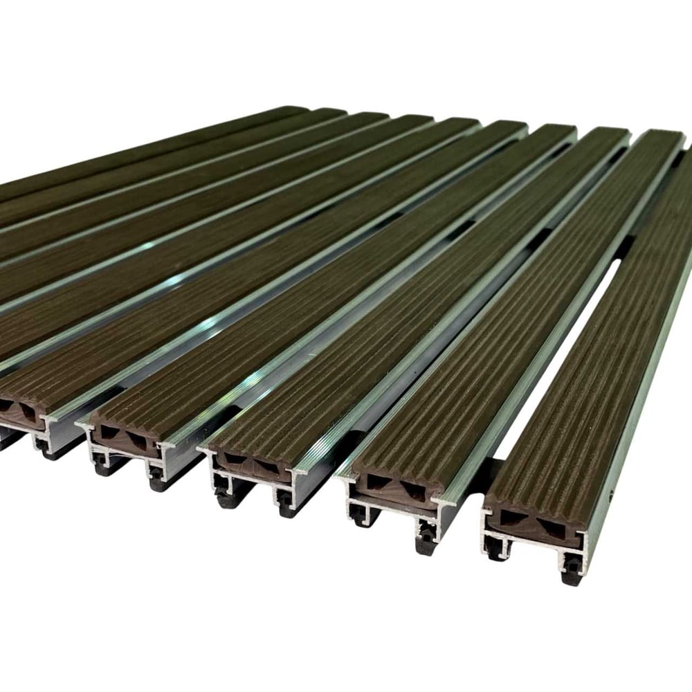 Изображение товара Грязезащитная придверная решетка ЦентрВход Эксперт резина коричневая 590x390 мм