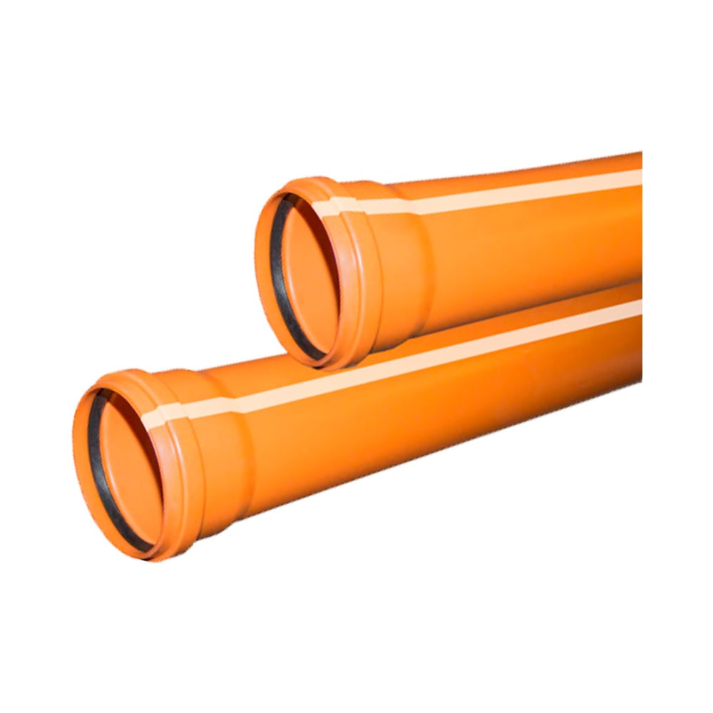 Изображение товара Труба Valfex ф160 с раструбом 0,5 м наружная канализация оранжевая