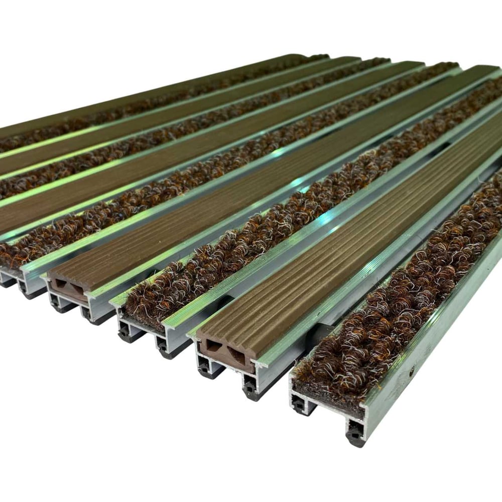 Изображение товара Грязезащитная придверная решетка ООО ПК ЦентрВход Эксперт резина-ворс, коричневый, 590x390 мм 731EX044