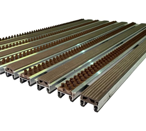 Изображение товара Грязезащитная придверная решетка ООО ПК ЦентрВход Эксперт резина-щетка, коричневый, 1200x600 мм 731EX095