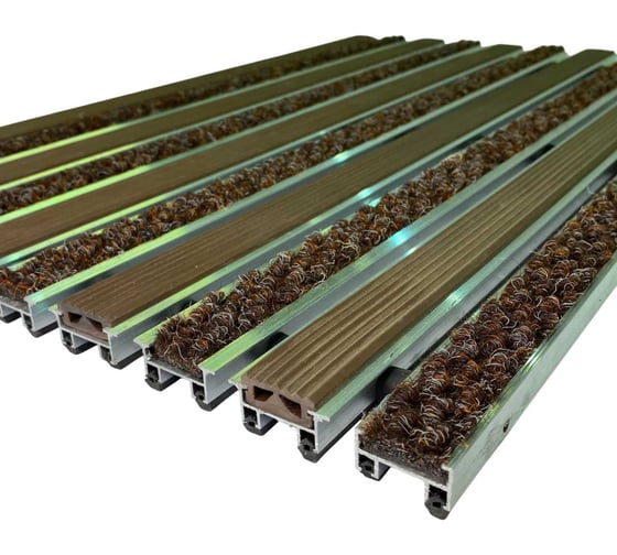 Изображение товара Грязезащитная придверная решетка ООО ПК ЦентрВход Эксперт резина-ворс, коричневый, 900x600 мм 731EX084