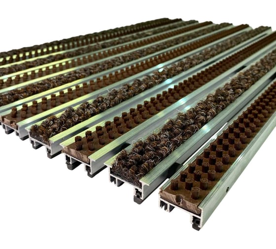 Изображение товара Грязезащитная придверная решетка ООО ПК ЦентрВход Эксперт ворс-щетка, коричневый, 1200x600 мм 731EX096