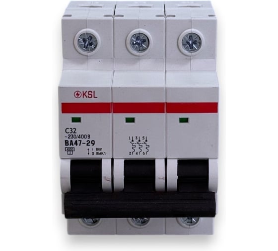Изображение товара Автоматический выключатель KRASO 3P 32A C BA47-29 4.5кА KSL 3P32A C BA47-29 4.5kA KSL
