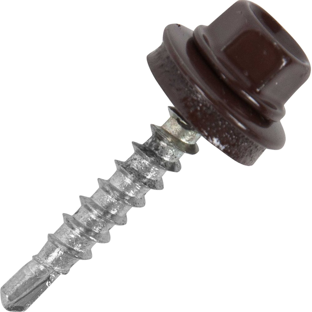 Изображение товара Саморез кровельный 5,5x32 RAL 8017 коричневый упаковка 30 шт.