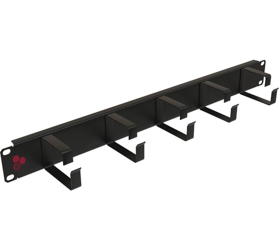 Изображение товара Органайзер для кабеля SYSMATRIX 1U с кольцами чёрный SA 0022.911