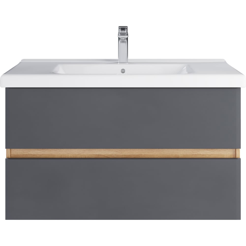 Изображение товара Тумба с раковиной RUVANN GLORY 100 и гарнитур Гармония 100 современный дизайн