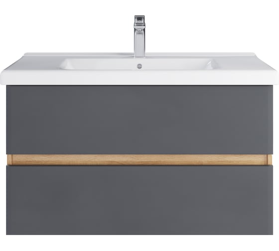 Изображение товара Тумба с раковиной RUVANN GLORY 100 + Гармония 100 в ванную подвесная Т.GLORY.П-100П-KIT-GAR