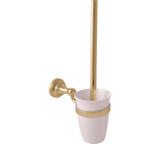 Изображение товара Щётка для унитаза RavSlezak с настенным держателем, фаянсовый стакан, цвет золото MKA0500Z