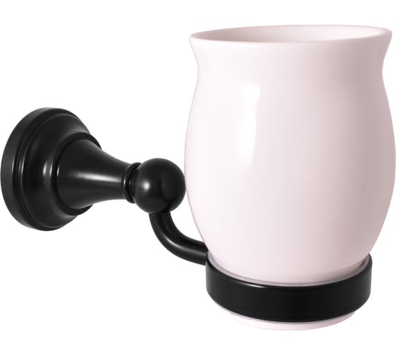 Изображение товара Одинарный стакан с настенным держателем RavSlezak фаянсовый, черный матовый MKA0201CMAT