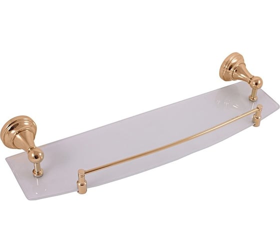 Изображение товара Стеклянная полочка RavSlezak 500 мм, с ограничителем, цвет золото MKA0900/50Z