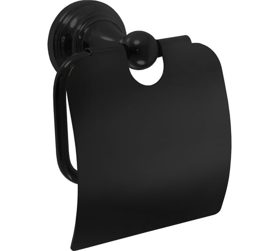 Изображение товара Настенный держатель туалетной бумаги RavSlezak 136 мм, с крышкой, черный матовый MKA0400CMAT