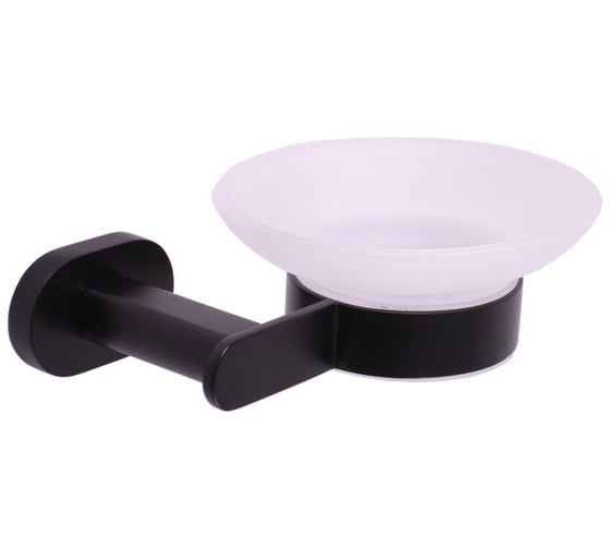 Изображение товара Стеклянная мыльница RavSlezak с настенным держателем, черный матовый YUA0300CMAT