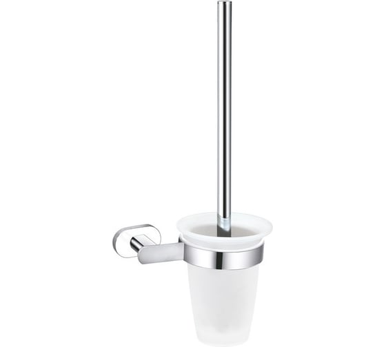 Изображение товара Щётка для унитаза RavSlezak с настенным держателем, стеклянный стакан, хром/белый YUA0500CB