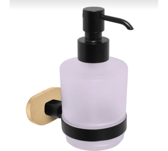 Изображение товара Дозатор для жидкого мыла RavSlezak стеклянный, цвет черный матовый/золото YUA0303CMATZ