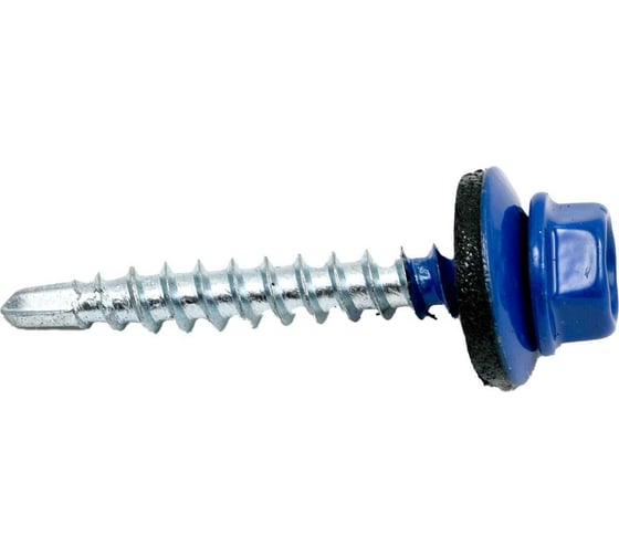 Изображение товара Саморез кровельный ООО ПКФ Сварком 5,5x19 RAL 5002 (уп/80шт.) k00017277