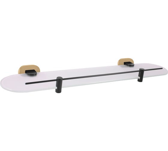 Изображение товара Стеклянная полочка RavSlezak 500 мм, цвет черный матовый/золото YUA0900/50CMATZ