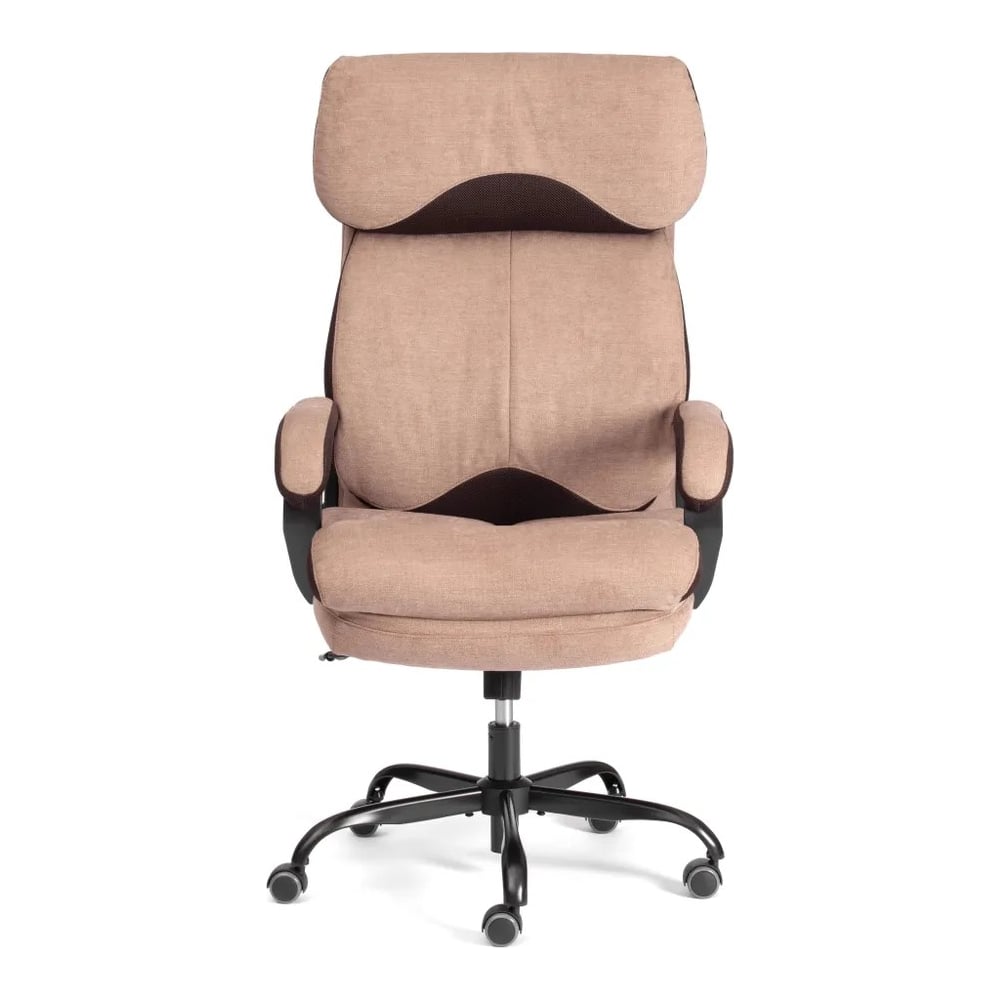 Изображение товара Кресло TetChair Duke металл ткань светло-коричневое с регулировкой высоты и механизмом качания