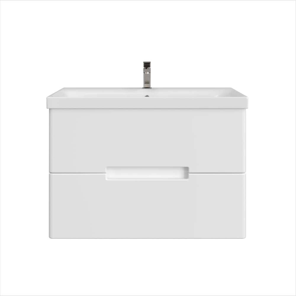 Изображение товара Подвесная тумба с раковиной RUVANN KANI 80 с Moduo 80 белая глянцевая