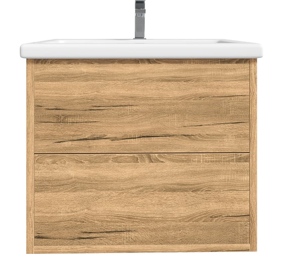 Изображение товара Тумба с раковиной RUVANN RINNI 50 + Como 50 в ванную подвесная Дуб вотан Т.RINNI.ДВ-50П-KIT-COM