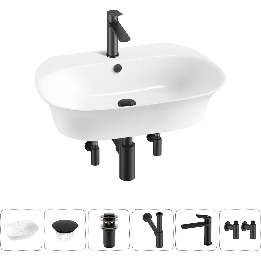 Изображение товара Набор Wellsee 6 в 1 Excellence Pro накладная раковина 65x46 см