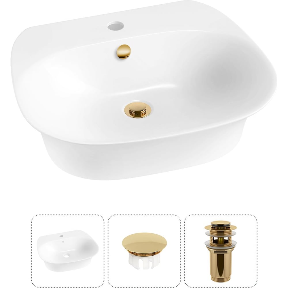 Изображение товара Накладная раковина Wellsee 3 в 1 Excellence Pro фарфор 55х46 см современный стиль