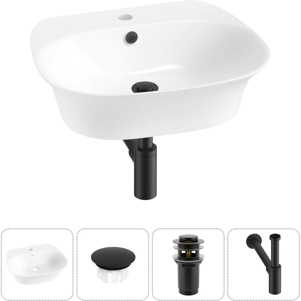 Изображение товара Набор Wellsee 4 в 1 Excellence Pro раковина 50x46 см глянцевый белый фарфор